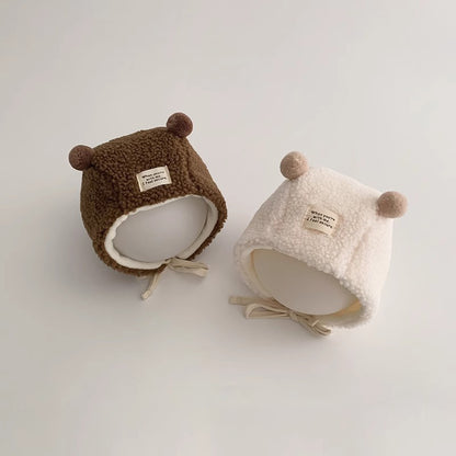 🅽🅴🆆 ベビーぽんぽんお耳ボンネット(2color)