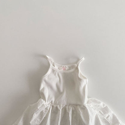 切り替えキャミホワイトワンピース