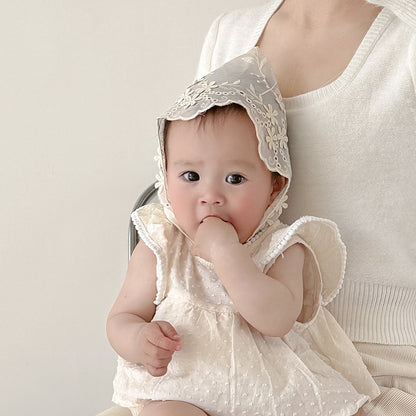 ベビーレースデザインボンネット(4color)