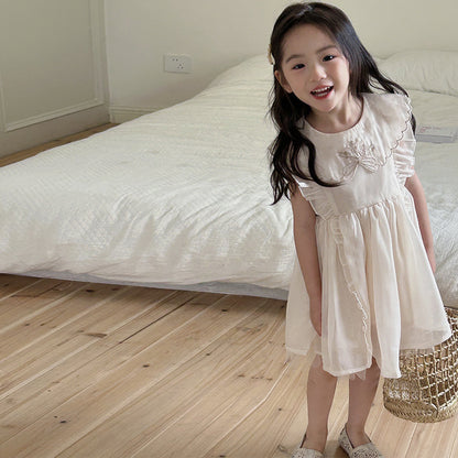 フリルシフォンノースリーブワンピース