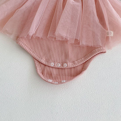 🅽🅴🆆 切替チュールデザインロンパース(2color)