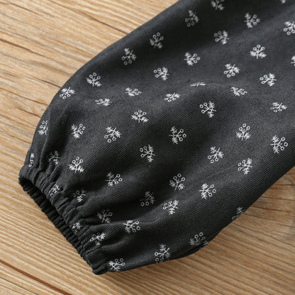 🅽🅴🆆 モノトーン小花柄ワンピース