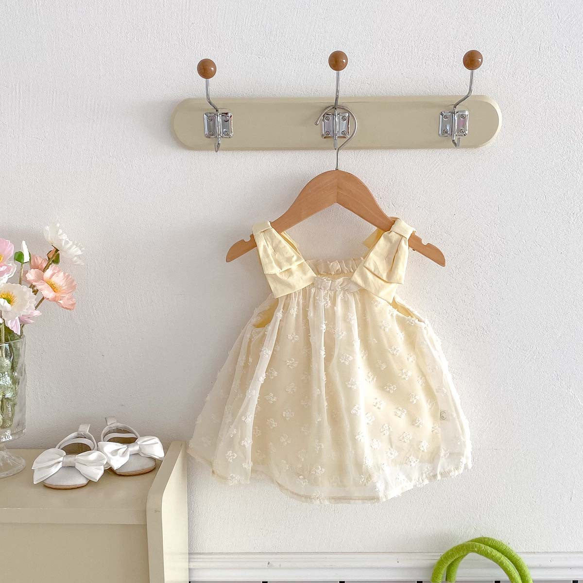 ショルダーリボンチュールロンパース(2color)