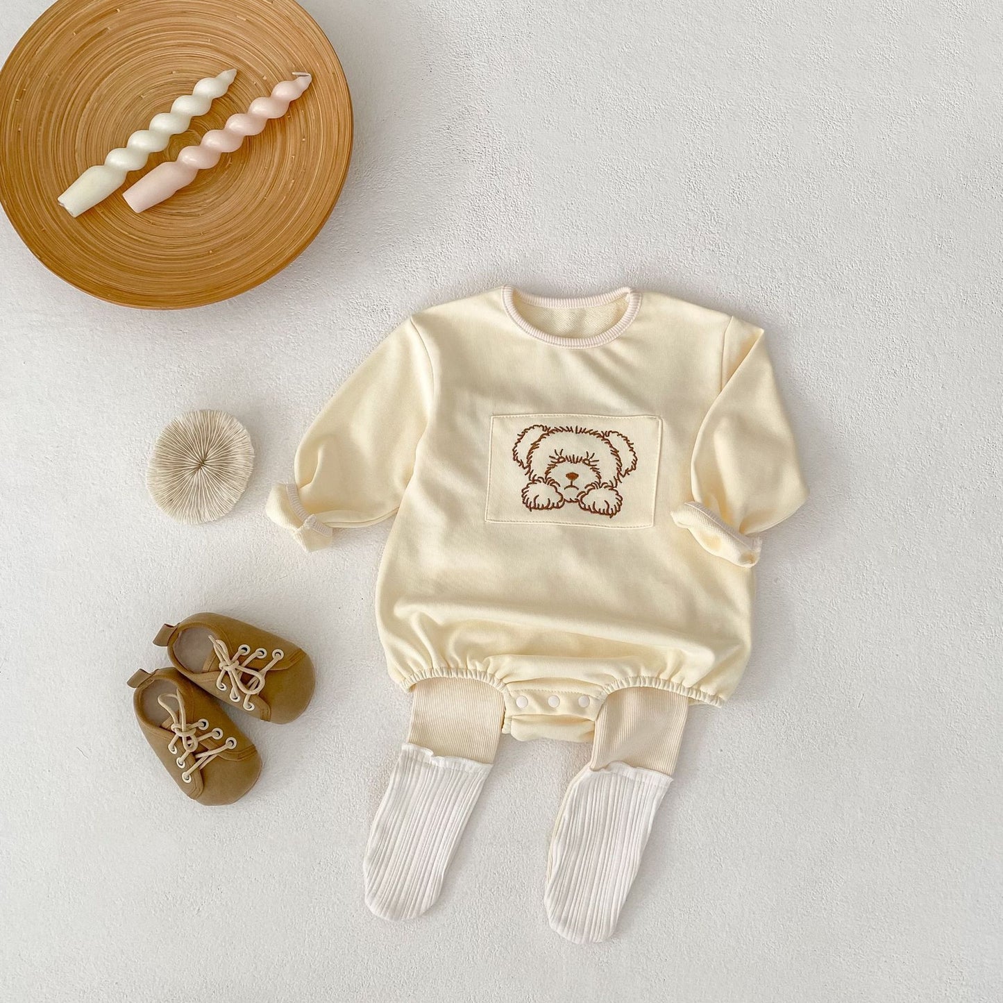 イラストべあ長袖ロンパース