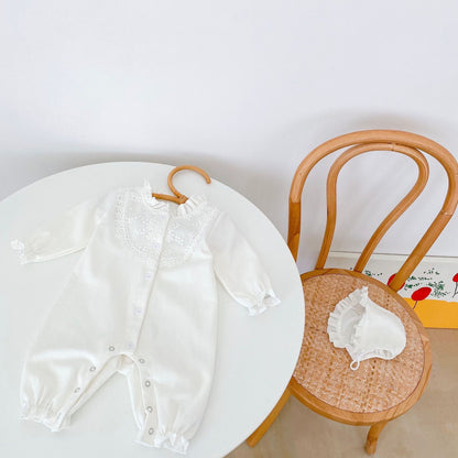 フロントレースホワイトロンパースセット