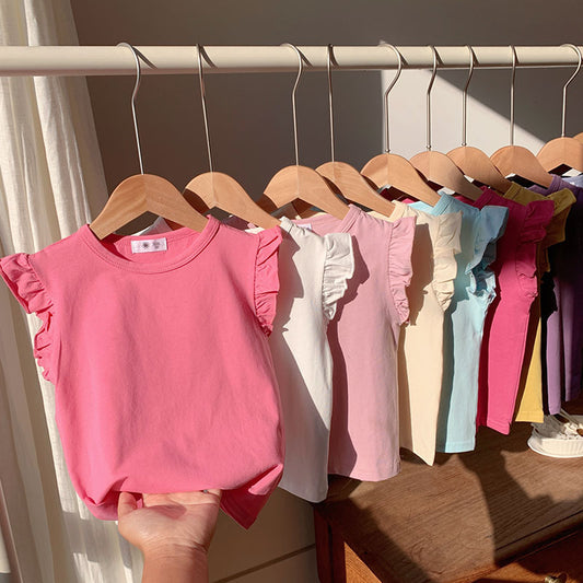 🅽🅴🆆 [11color / 90-140] シンプルフリルノースリーブ