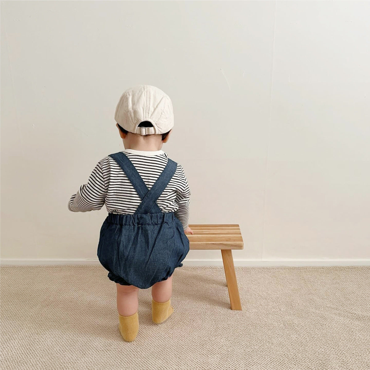 🅽🅴🆆 [2color / 66-90] ベビー裾フリルサスペンダーパンツ