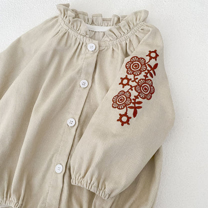 カントリースリーブ刺繍ロンパース(2color)