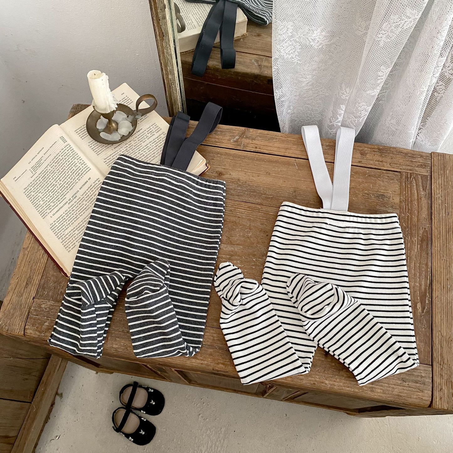 ボーダーサスペンダーレギンス(2color)