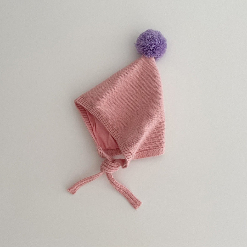 とんがりボンボンニットボンネット(10color)