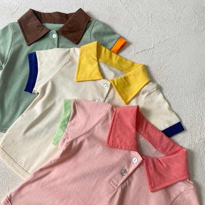 [3color / 66-90] ポップカラーポロシャツ