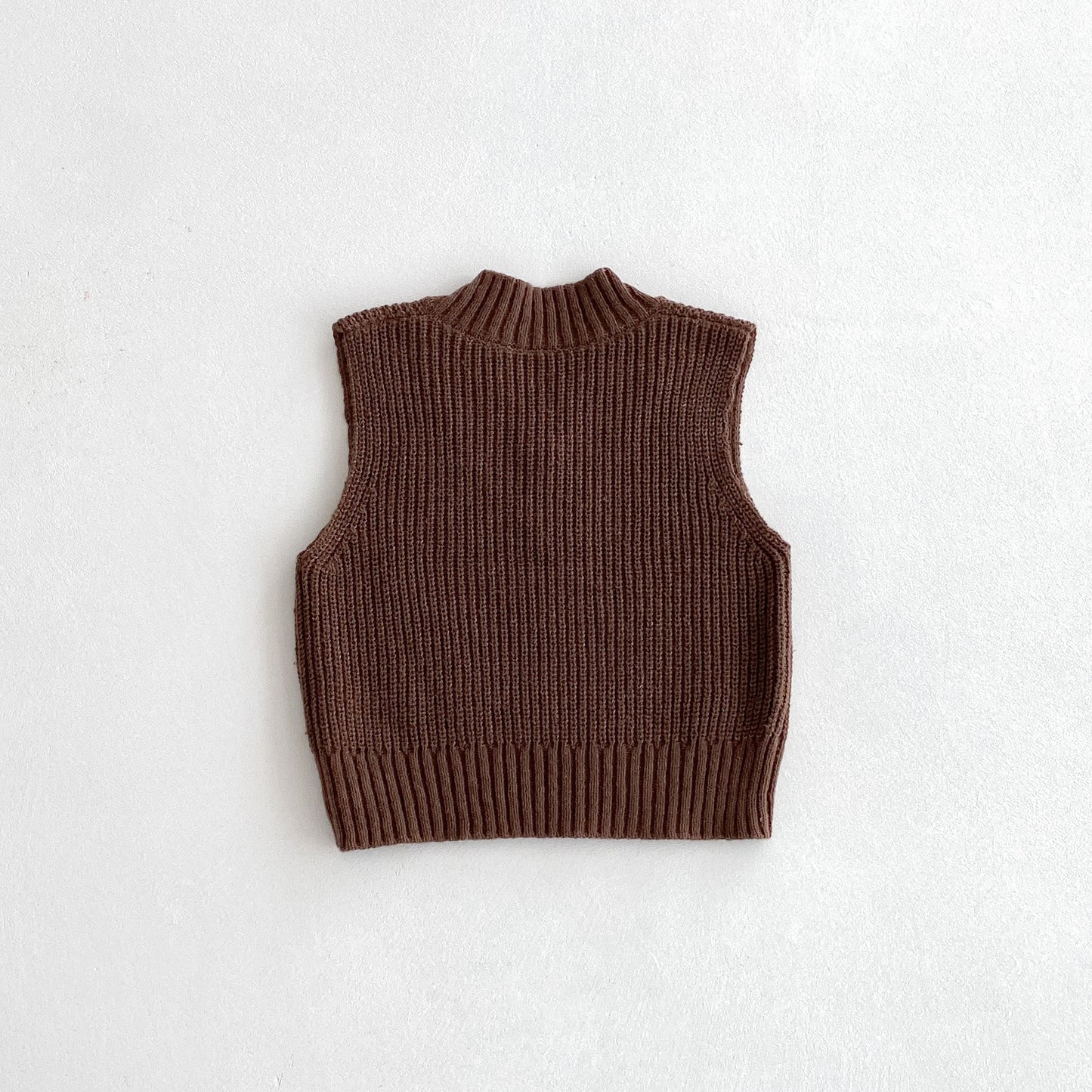 [2color / 80-130] Vネックレトロベストニット