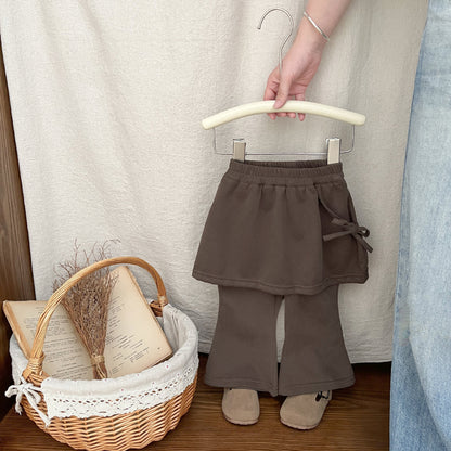 フェイクピースフレアパンツ(2color)