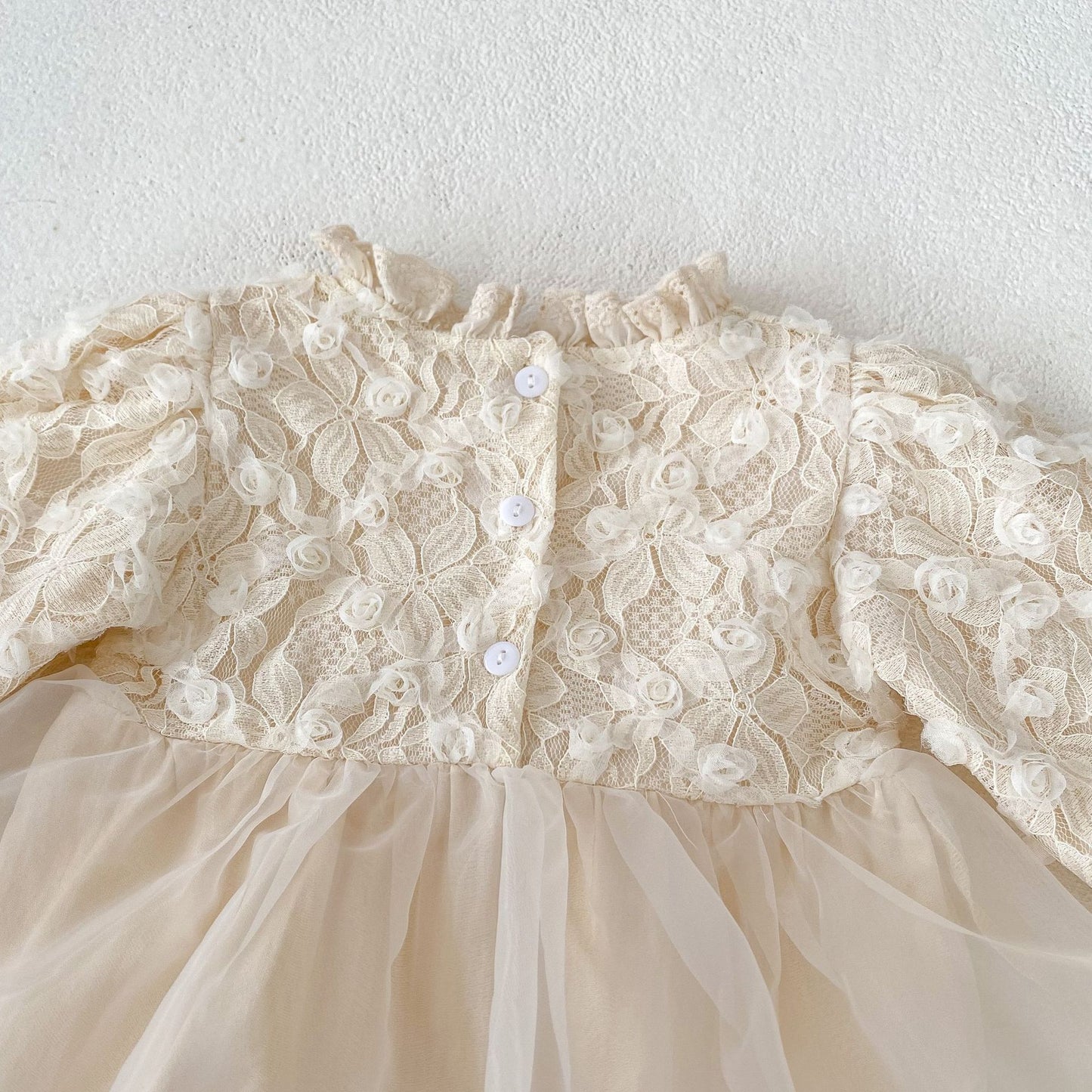 🅽🅴🆆 フラワーメッシュフリルカラーロンパース