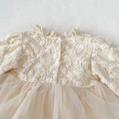 🅽🅴🆆 フラワーメッシュフリルカラーロンパース