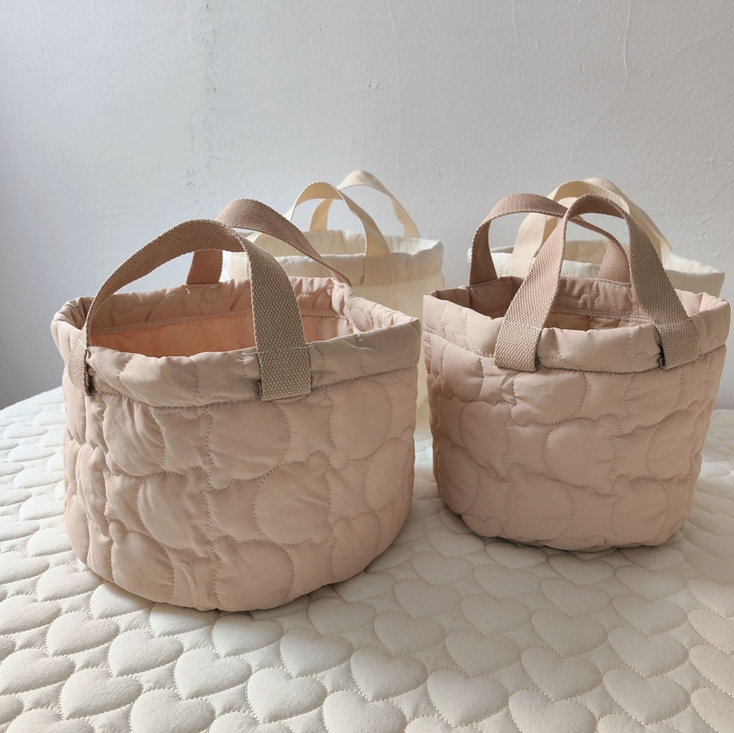 ぷっくりベアキルティングバスケット(2color)