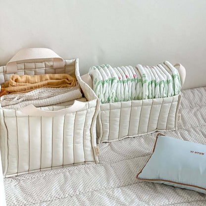 ナチュラルキルティングベビーバスケット(2size)