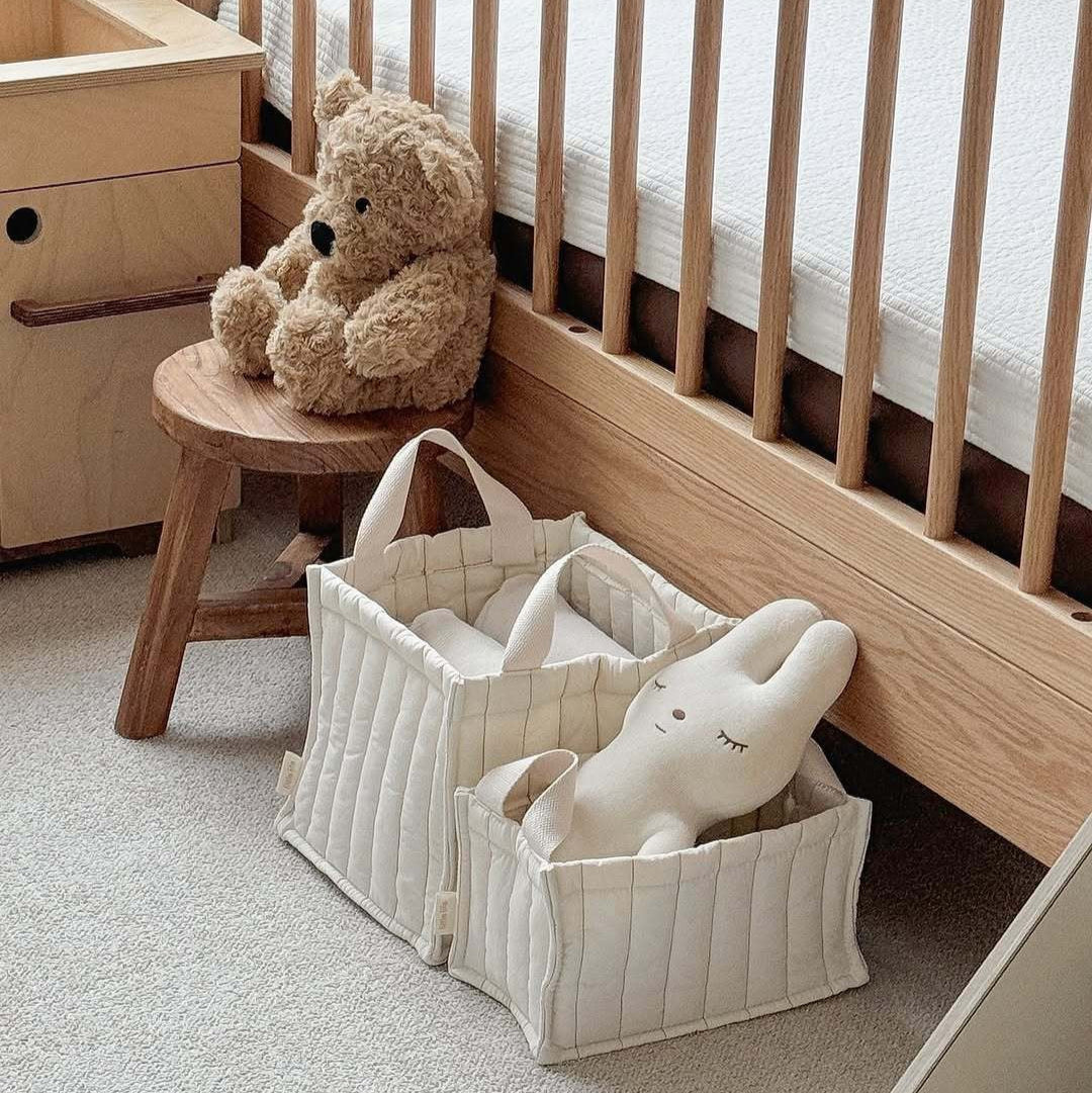 ナチュラルキルティングベビーバスケット(2size)