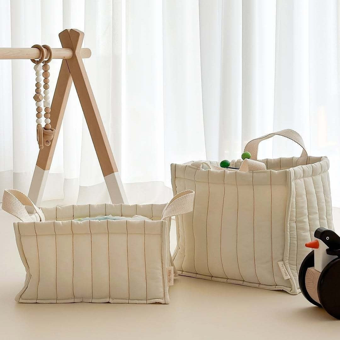 ナチュラルキルティングベビーバスケット(2size)