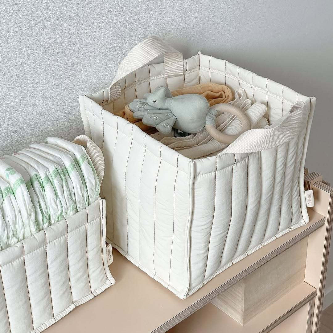 ナチュラルキルティングベビーバスケット(2size)