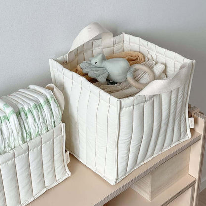 ナチュラルキルティングベビーバスケット(2size)