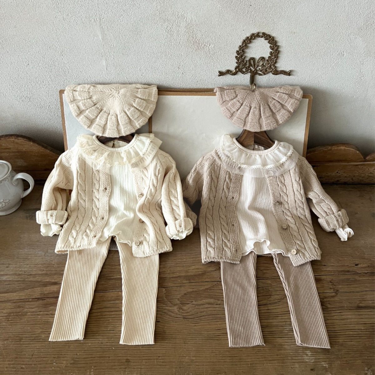 縄編みショコラニットカーディガン(3color)