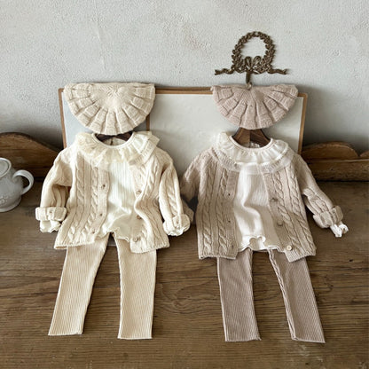 縄編みショコラニットカーディガン(3color)