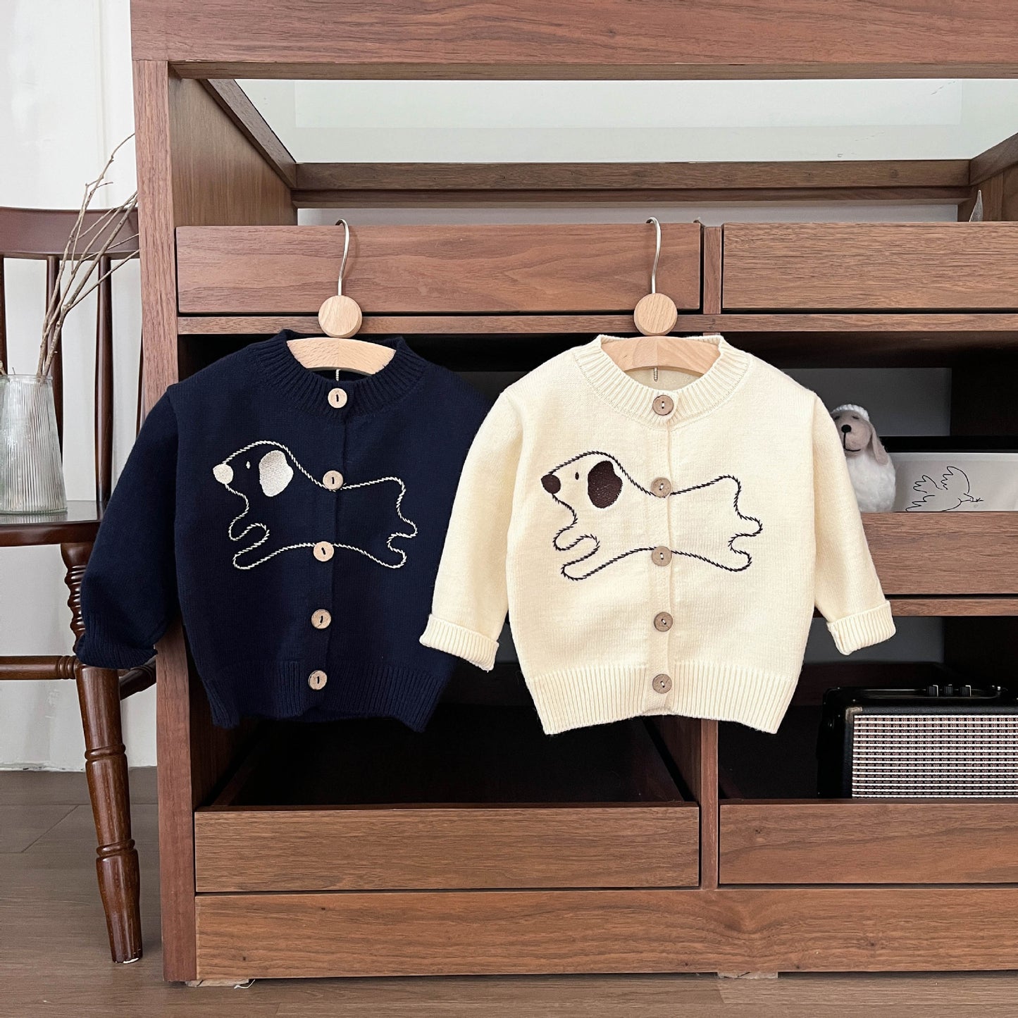 ステッチドッグニットカーディガン(2color)