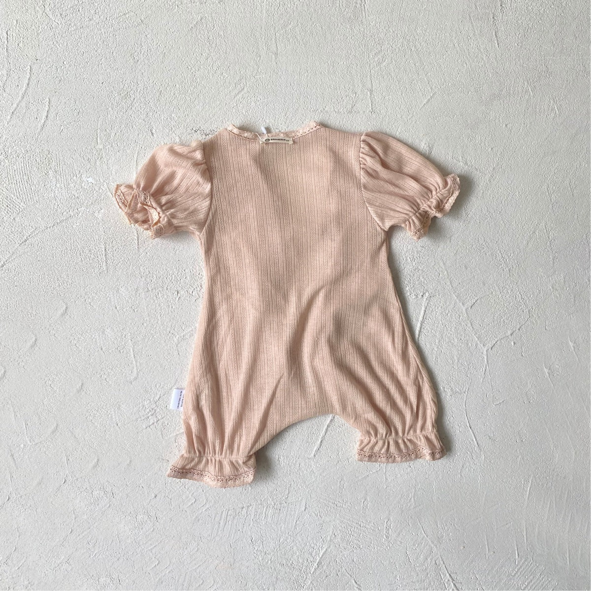 [2color / 66-90] ベビーパフレースロンパース