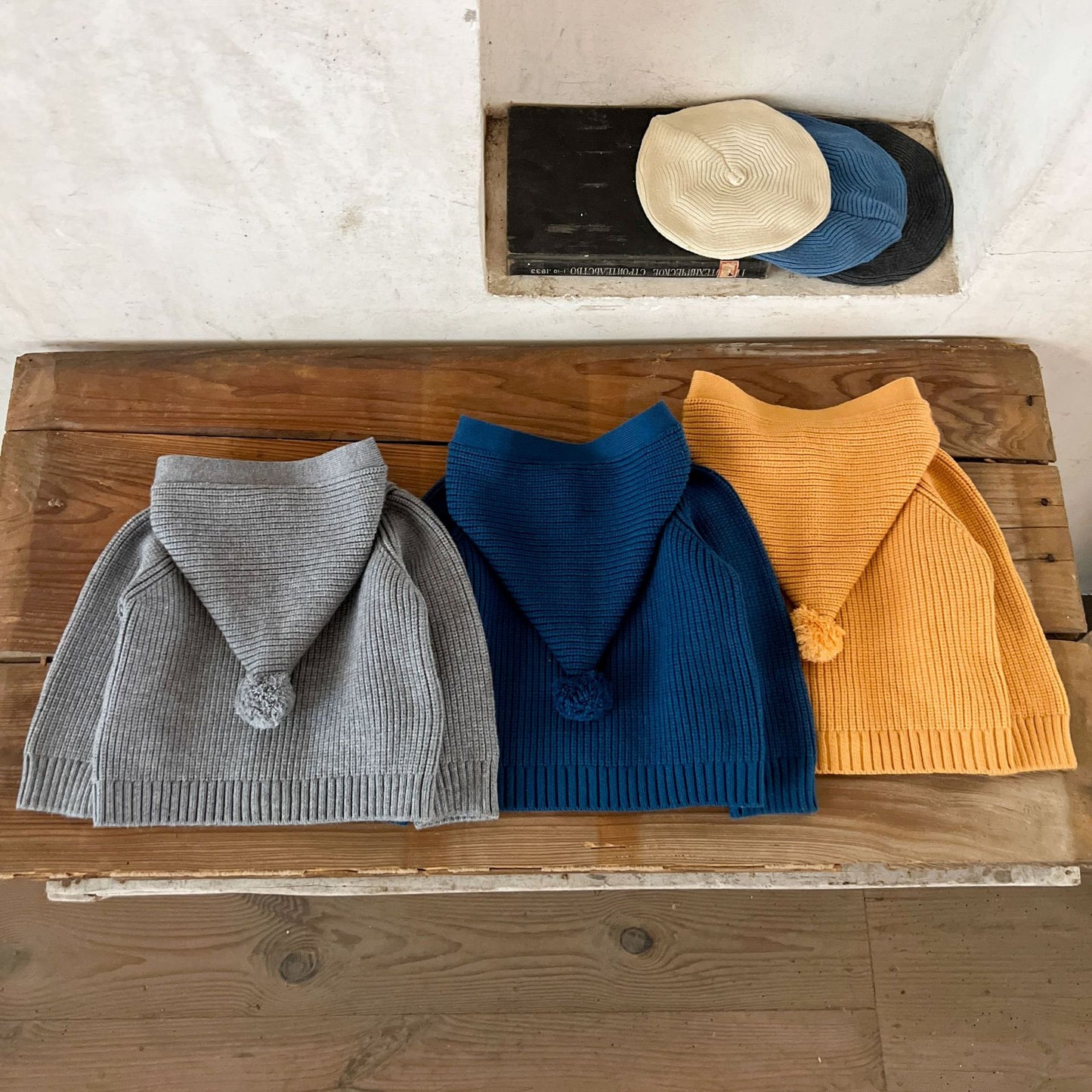 とんがりフードカーディガン(3color)