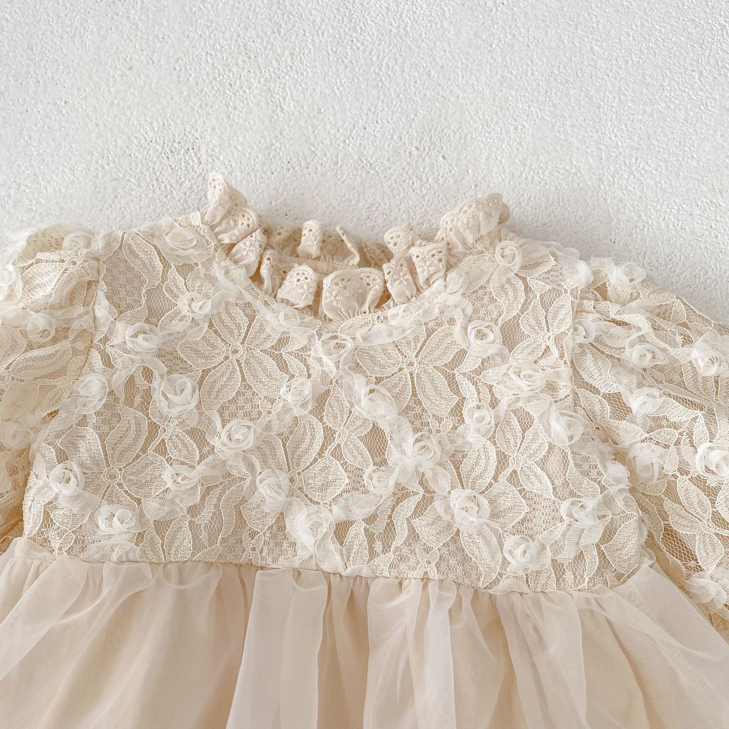 🅽🅴🆆 フラワーメッシュフリルカラーロンパース