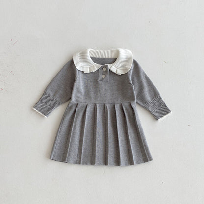 ニットグレーワンピース