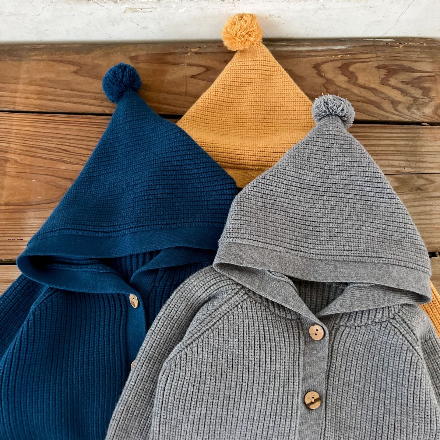 とんがりフードカーディガン(3color)