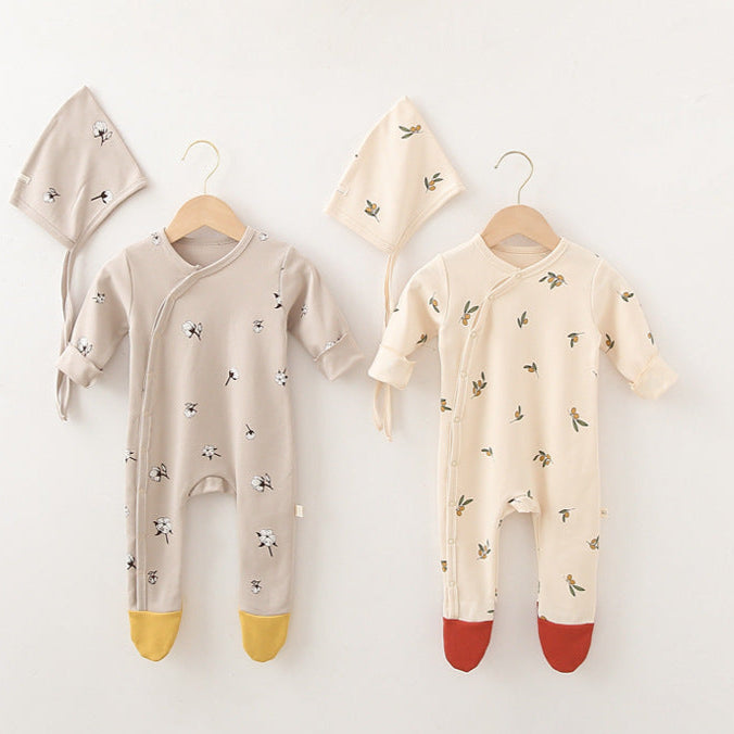 北欧バイカラーベビーロンパースセット(3color)