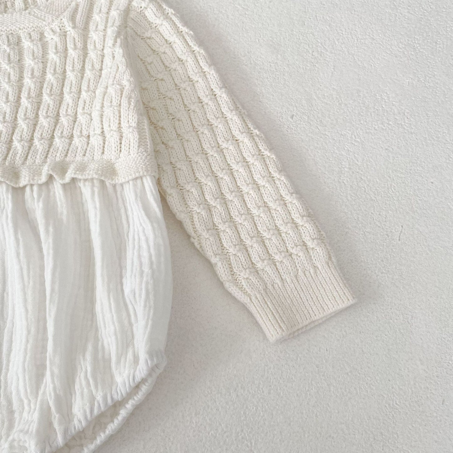 デザインニット切り替えロンパース