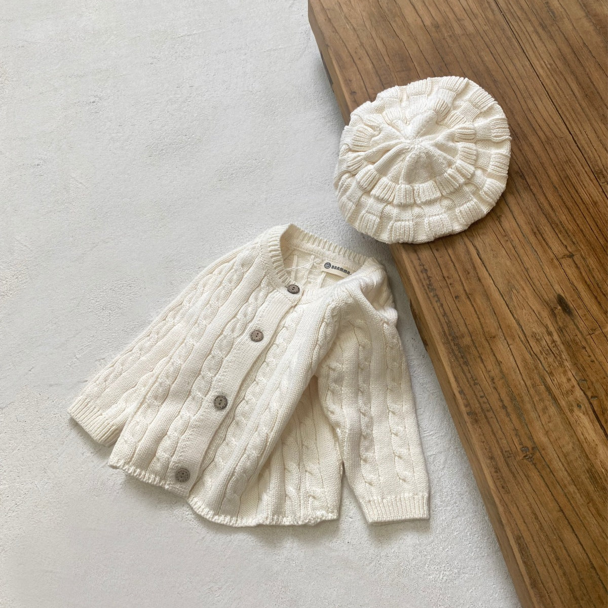 縄編みショコラニットカーディガン(3color)