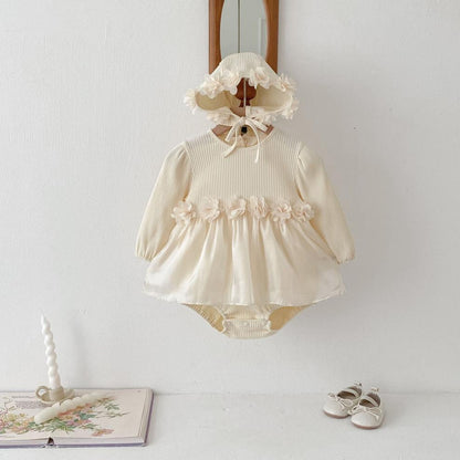 🅽🅴🆆 お花切り替えフリルロンパースセット