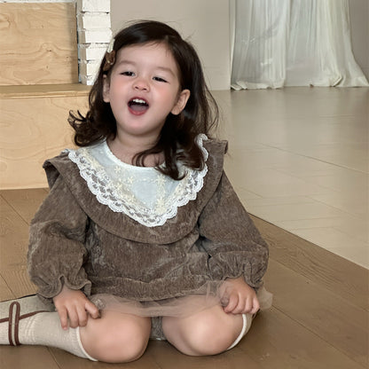 🅽🅴🆆 ベビーベロアワンピロンパース(2color)