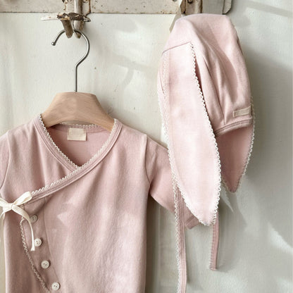 フロントボタンベビーロンパース(5color)