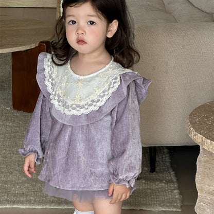 🅽🅴🆆 ベビーベロアワンピロンパース(2color)