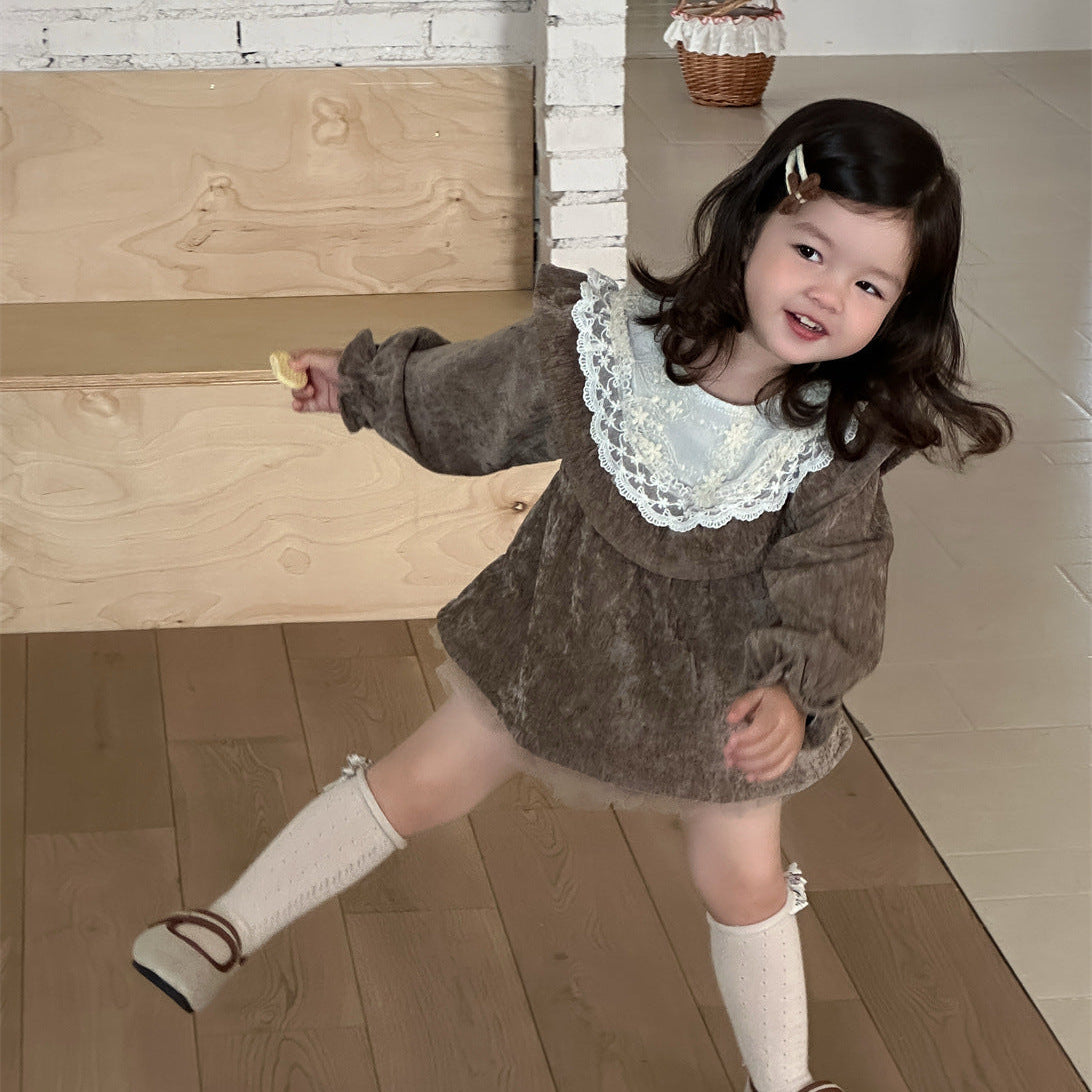 🅽🅴🆆 ベビーベロアワンピロンパース(2color)