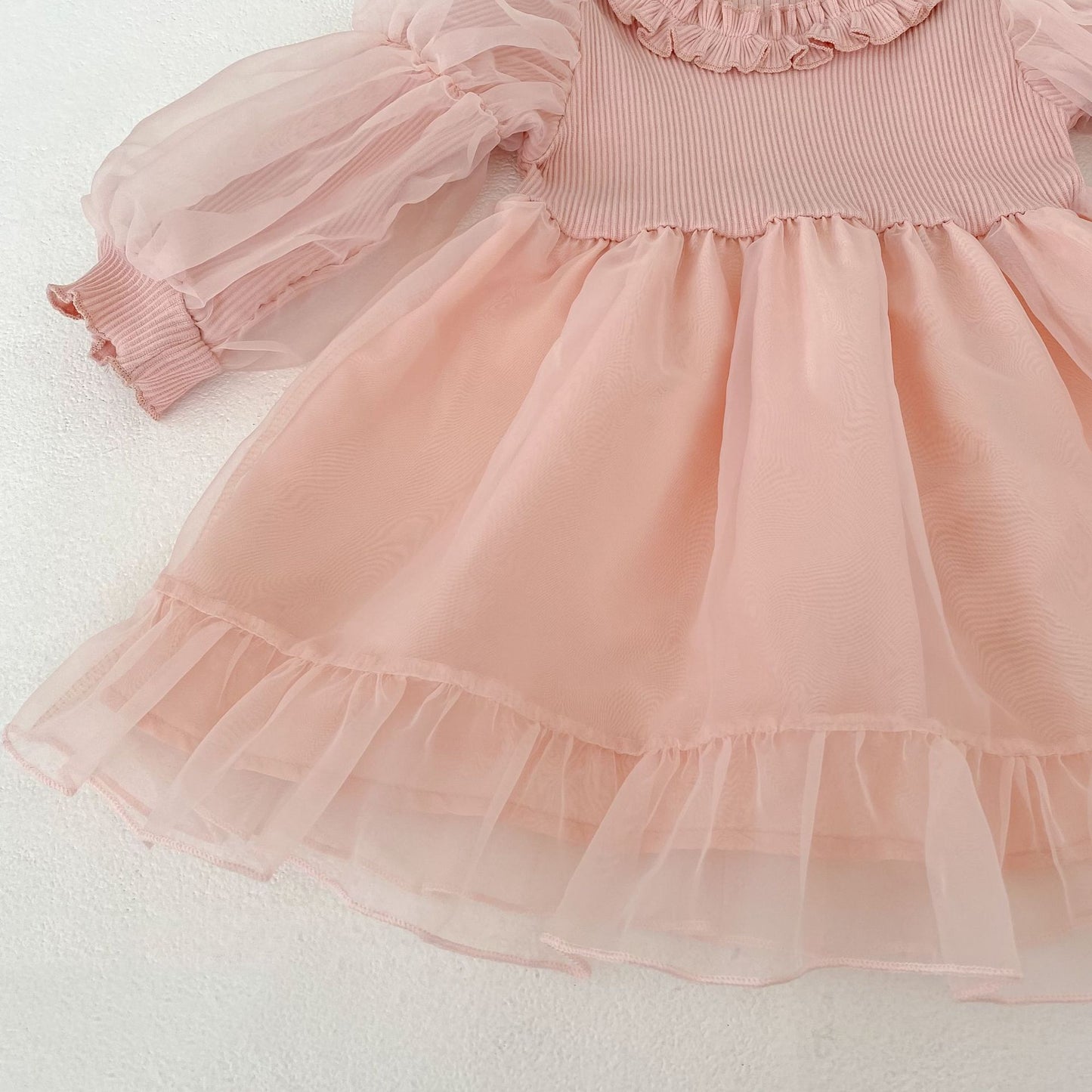[80-130] パフチュールチュチュピンクワンピース