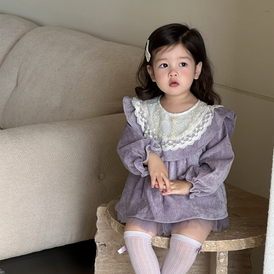 🅽🅴🆆 ベビーベロアワンピロンパース(2color)