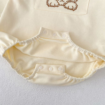 イラストべあ長袖ロンパース