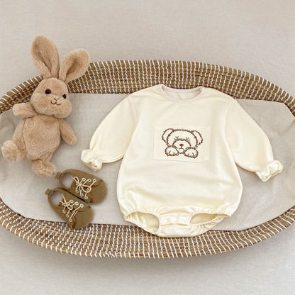 イラストべあ長袖ロンパース