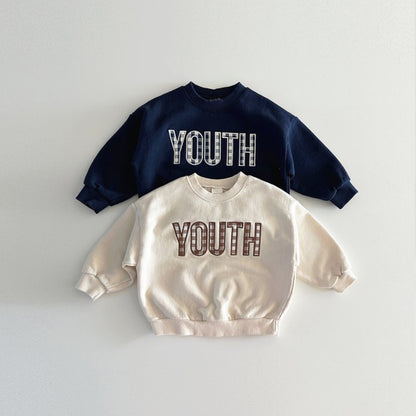 [2color / 80-130] チェックYOUTHスウェットトップス