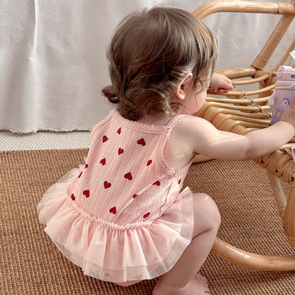 🅽🅴🆆 [3color / 66-90]ラブリーベビーサマーキャミロンパース