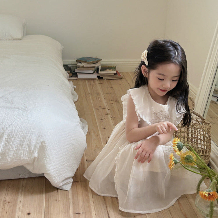 フリルシフォンノースリーブワンピース