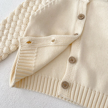 ポコポコスリーブニットカーディガン(2color)