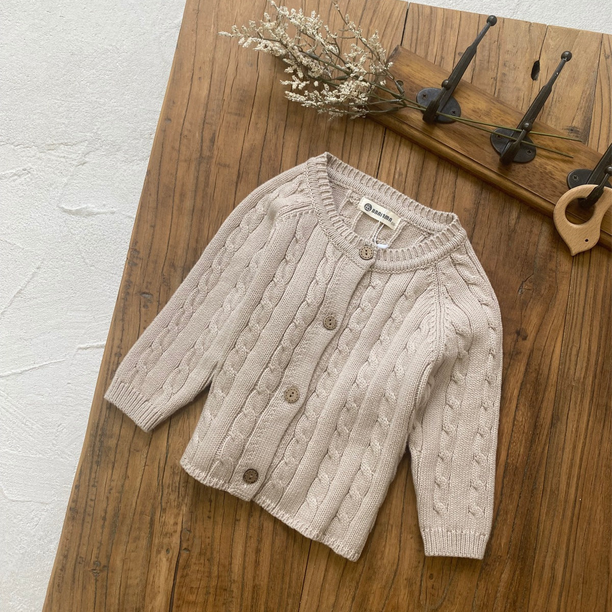 縄編みショコラニットカーディガン(3color)